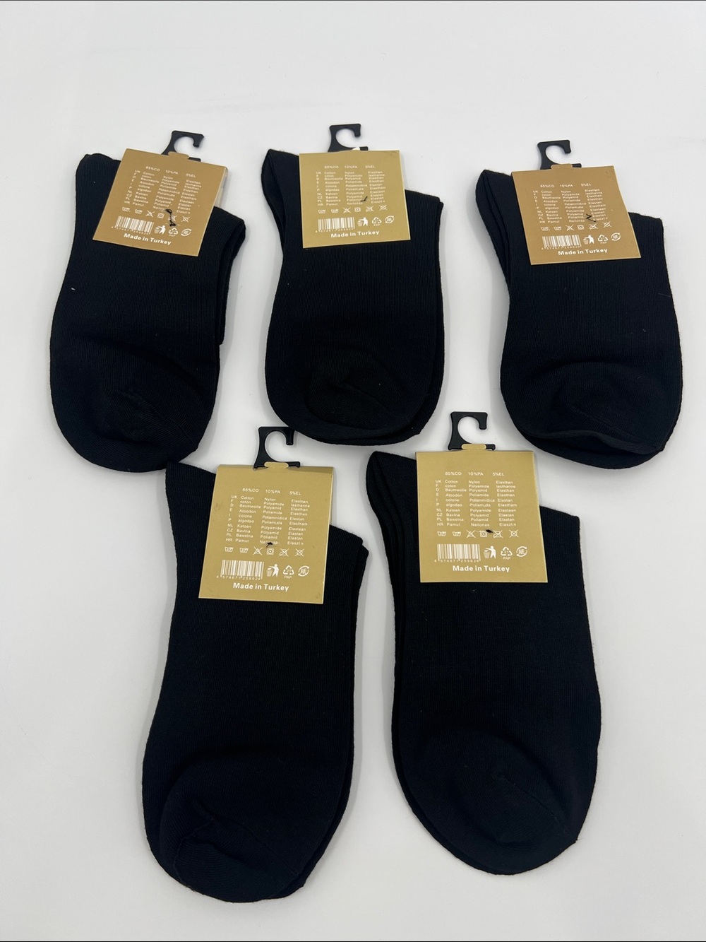On Running Black Mid-Crew Athletic Socks - Pack of 5 - Picture 4 of 5